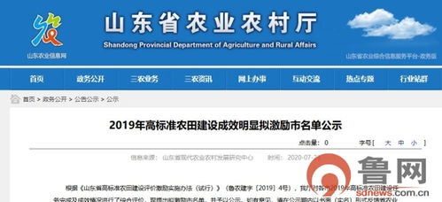 高標準農田建設成效明顯,山東擬激勵獎勵這10個市